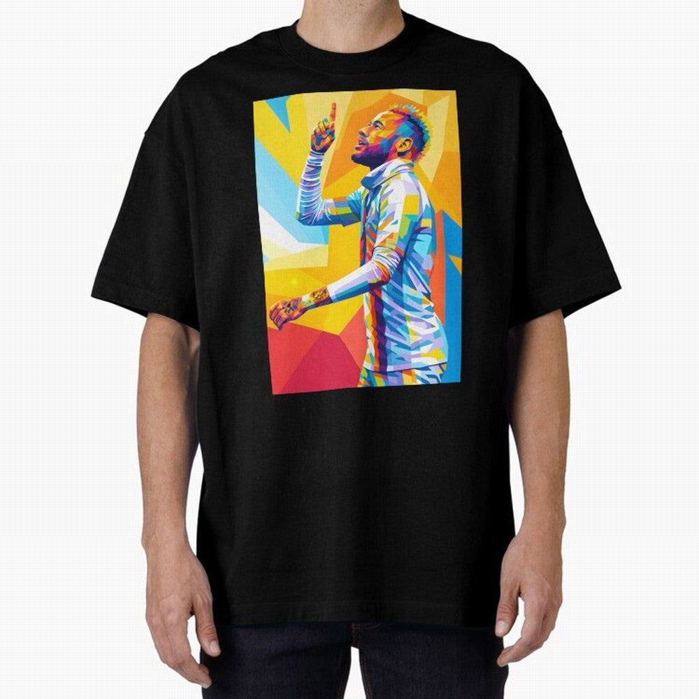 Neymar Pop Art Oversized T-Shirt Back the Journey through Match Day Hype around FIFA World Cup 2026 USA Canada Mexico, CR7, Brazil, Stadium Chants, National Pride, Trophy Dreams and Unforgettable Football Memories; Perfect for People Who Love