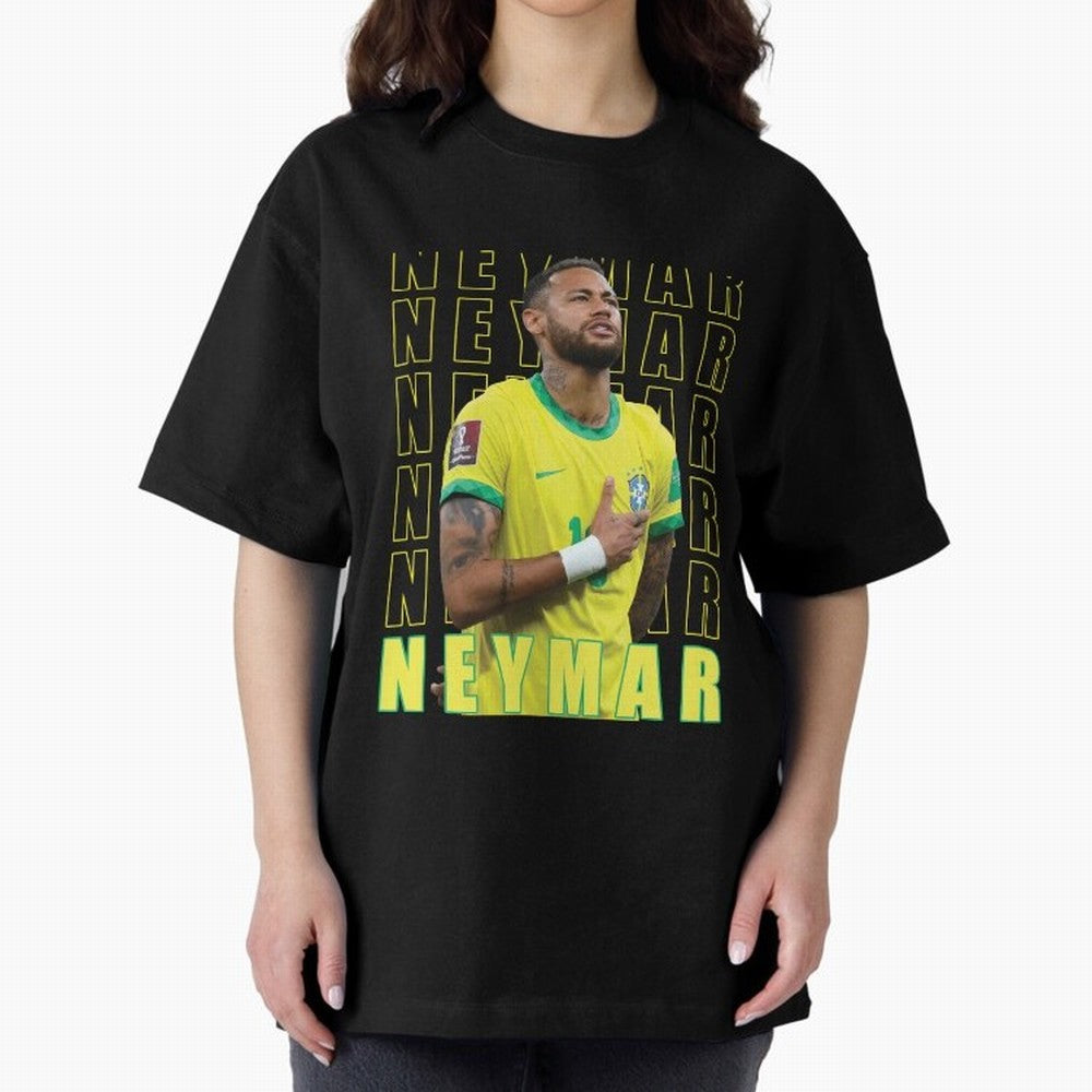 Neymar Brazil Design Oversized T-Shirt Follow the Road to the FIFA World Cup 2026 Group Stage Journey through Mbappe Highlights, Argentina and Brazil Pride, Soccer Culture, Superstar Moments, National Team Dreams and Competitive Fire; Perfect for