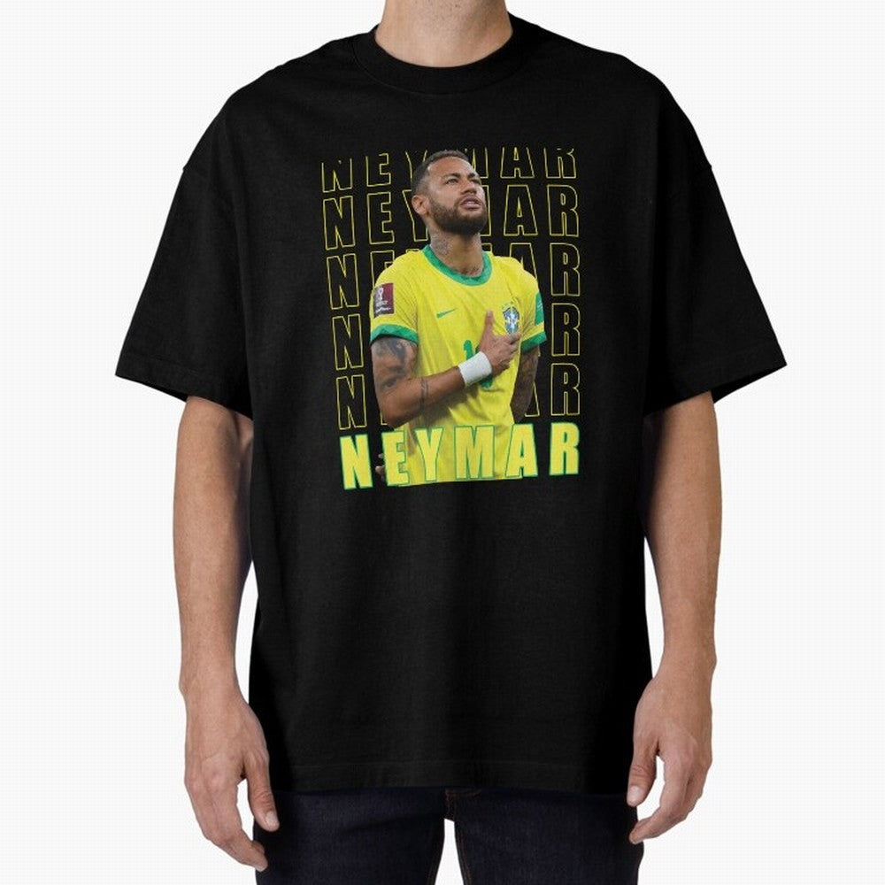 Neymar Brazil Design Oversized T-Shirt Follow the Road to the FIFA World Cup 2026 Group Stage Journey through Mbappe Highlights, Argentina and Brazil Pride, Soccer Culture, Superstar Moments, National Team Dreams and Competitive Fire; Perfect for