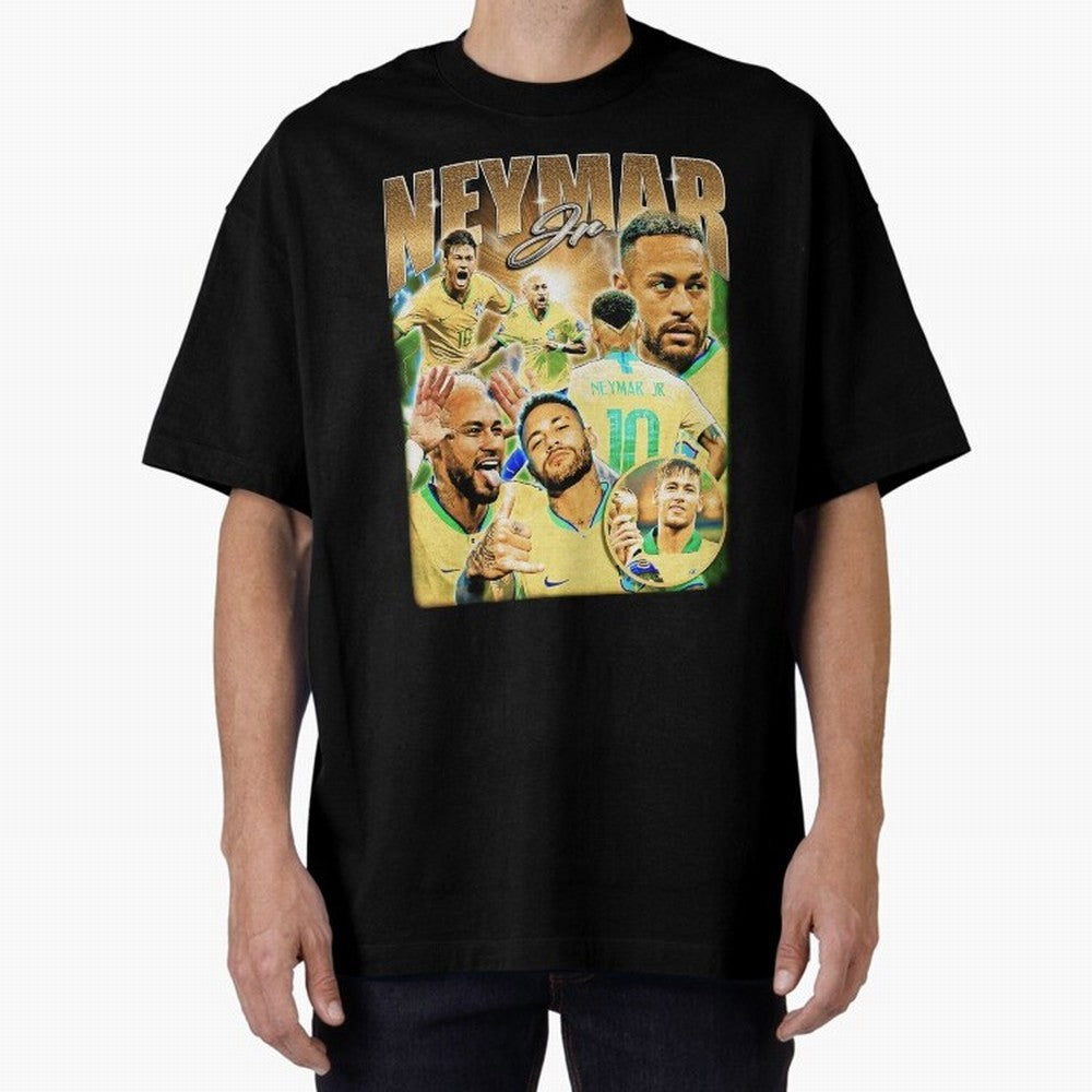 The Best Neymar 10 Vintage 90s Vintage Bootleg Style Oversized T-Shirt Celebrate Football Dreams Across Match Day Hype around FIFA World Cup 2026, Haaland, Argentina and Brazil, Stadium Chants, National Pride, Trophy Dreams and Unforgettable