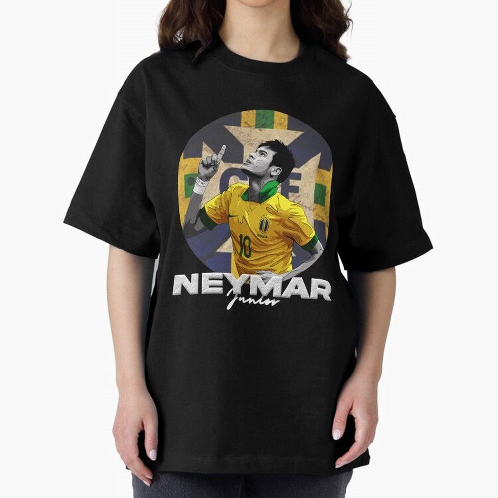Neymar Junior Oversized T-Shirt Relive the Noise and Pride of FIFA World Cup 2026 USA Canada Mexico for Fans of Cristiano Ronaldo and Spain, Bringing Championship Spirit, Famous Goals, Roaring Crowds and International Football Unity; Made for Die