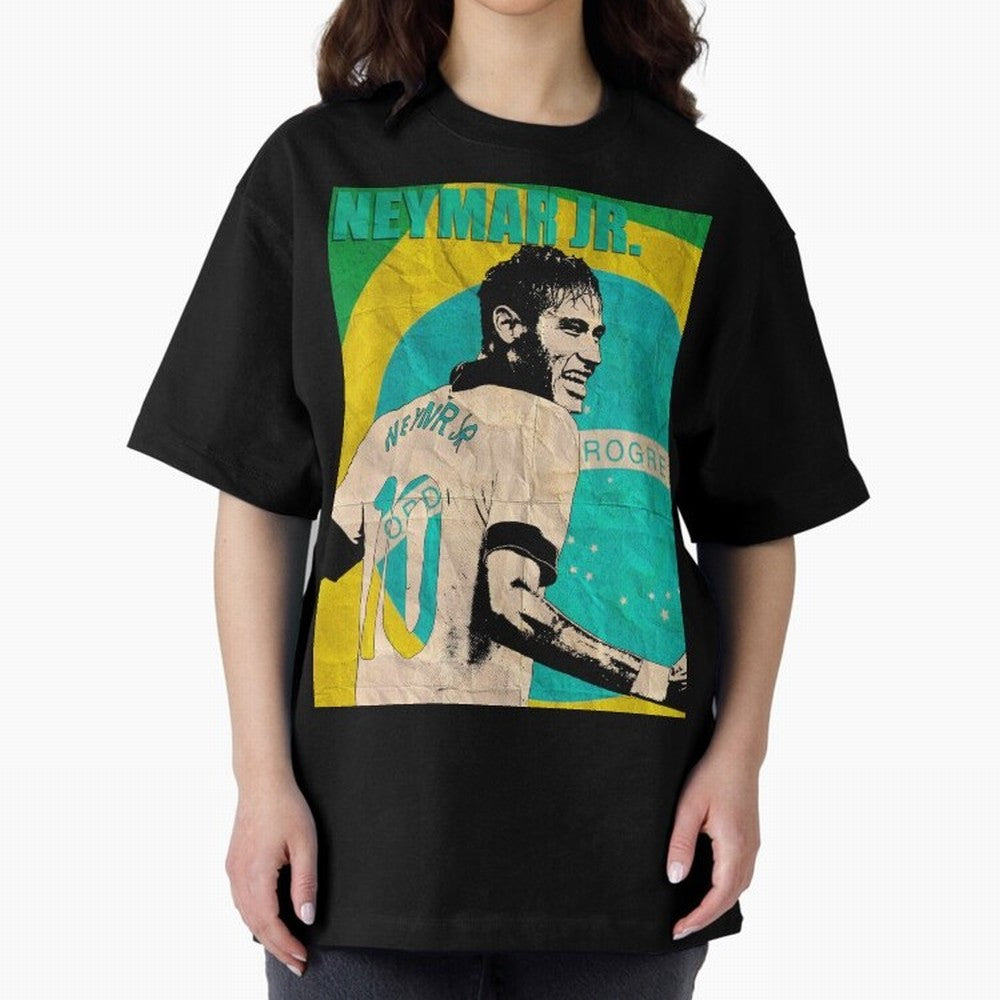 Neymar Oversized T-Shirt Celebrate the Next Chapter of FIFA World Cup 2026 USA Canada Mexico Inspired by Messi, Neymar and Mbappe, Argentina, France and Brazil Energy, Sports Nostalgia, International Competition, Famous Players and Unforgettable