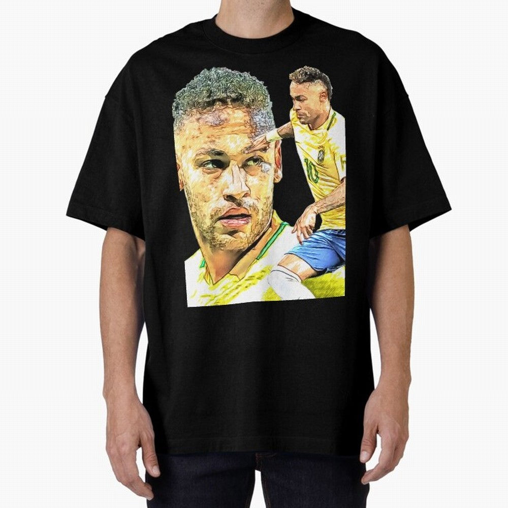 Neymar Futbol Oversized T-Shirt Treasure Match Day Hype around FIFA World Cup 2026, Mbappe and Neymar, Spain and Netherlands, Retro Football Energy, Iconic Rivalries, Trophy Chase Drama and Stadium Atmosphere; Ideal for Fans Who Follow Messi,