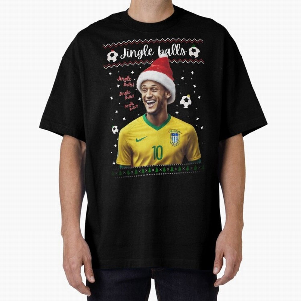 Jingle Balls Christmas Football Fan Art with Santa Neymar Active T-Shirt Capture Stadium Memories from Match Day Hype around FIFA World Cup 2026 Group Stage, CR7, Germany, Worldwide Fan Energy, Dramatic Goals, Stadium Lights and Championship