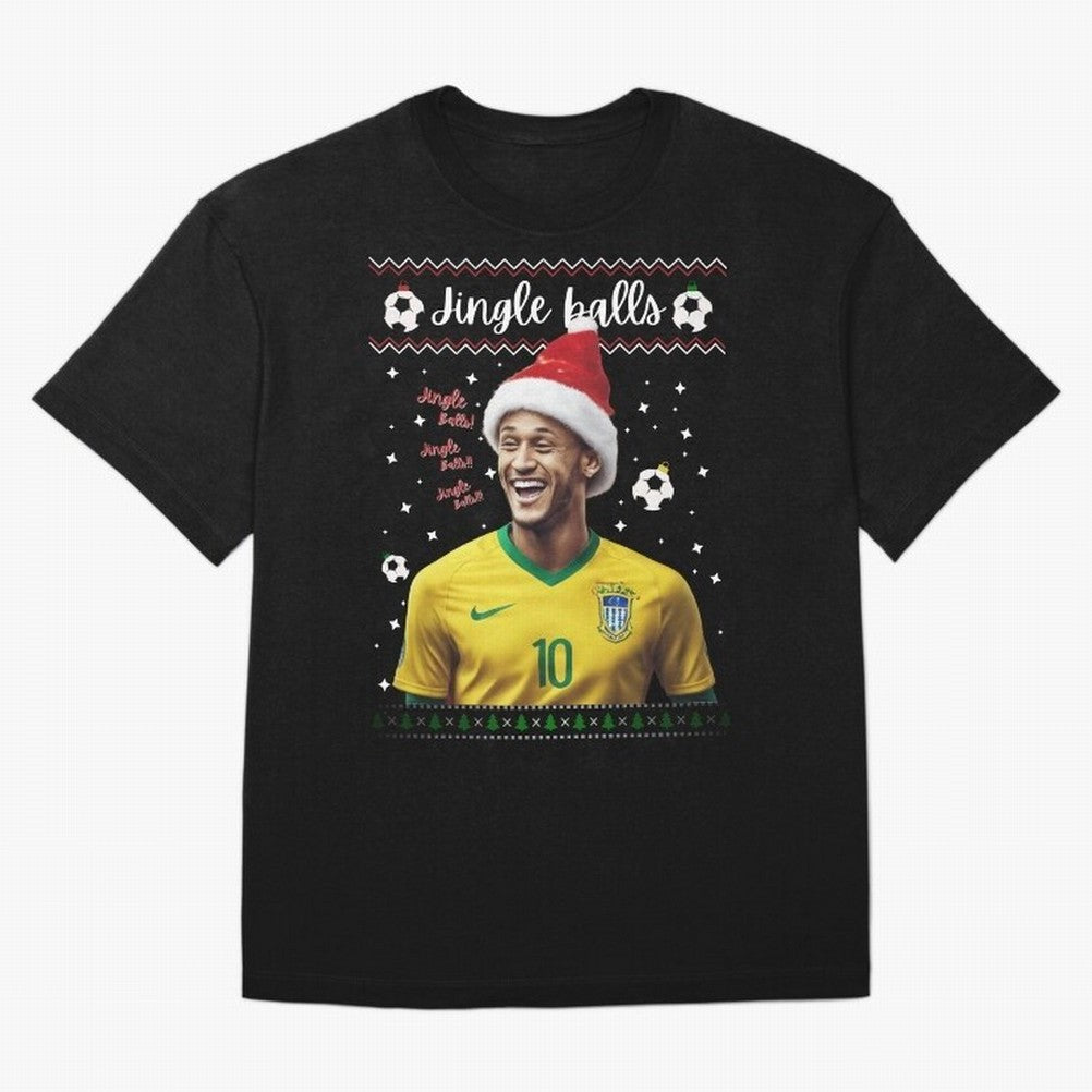 Jingle Balls Christmas Football Fan Art with Santa Neymar Active T-Shirt Capture Stadium Memories from Match Day Hype around FIFA World Cup 2026 Group Stage, CR7, Germany, Worldwide Fan Energy, Dramatic Goals, Stadium Lights and Championship