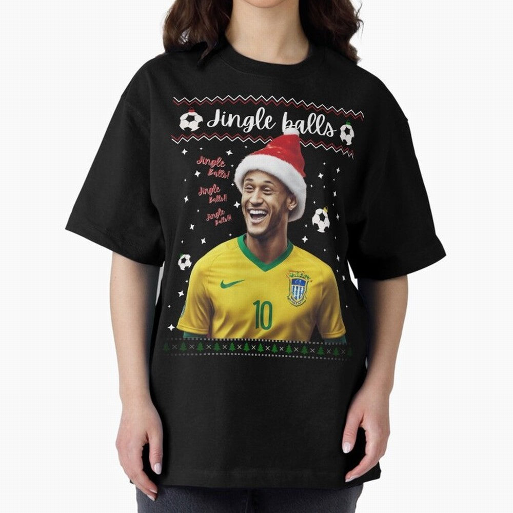 Jingle Balls Christmas Football Fan Art with Santa Neymar Active T-Shirt Capture Stadium Memories from Match Day Hype around FIFA World Cup 2026 Group Stage, CR7, Germany, Worldwide Fan Energy, Dramatic Goals, Stadium Lights and Championship