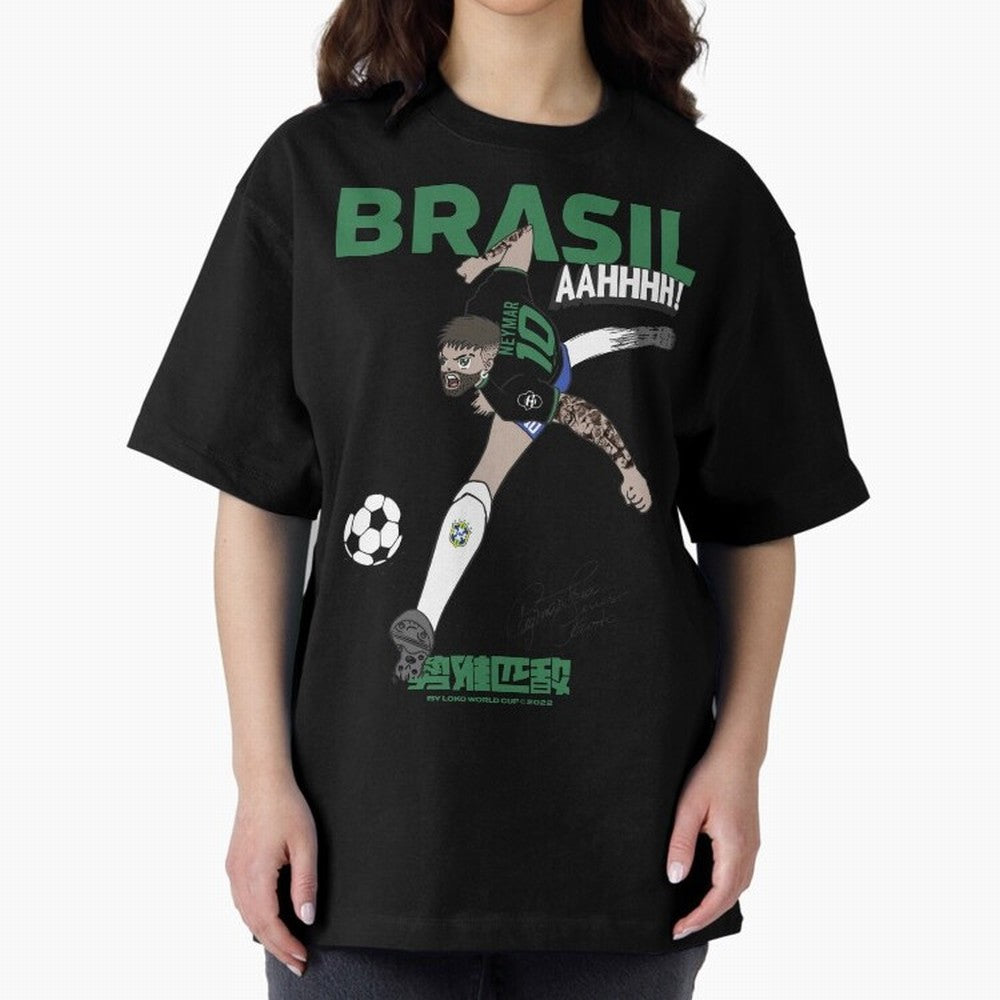 NEYMAR BRAZIL Oversized T-Shirt Fuel Your Fan Pride for FIFA World Cup 2026 Spirit, Featuring Portugal, Haaland and Mbappe, Supporter Pride, Iconic Celebrations, Legendary Names and Global Match Day Energy; Made for Collectors Who Enjoy Iconic