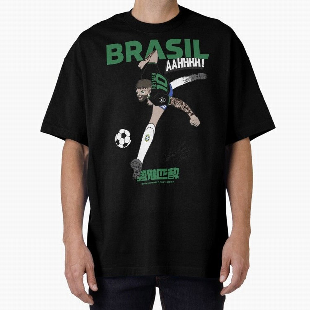NEYMAR BRAZIL Oversized T-Shirt Fuel Your Fan Pride for FIFA World Cup 2026 Spirit, Featuring Portugal, Haaland and Mbappe, Supporter Pride, Iconic Celebrations, Legendary Names and Global Match Day Energy; Made for Collectors Who Enjoy Iconic