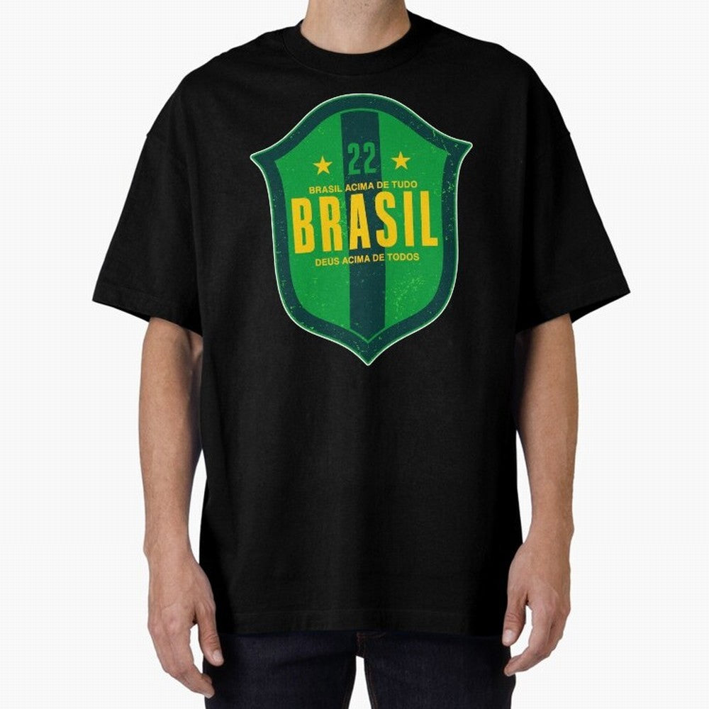 BRAS?O BRASIL 22 Oversized T-Shirt Feel the Roar of the FIFA World Cup 2026 Journey through Neymar, Haaland and Cristiano Ronaldo Highlights, Argentina, France and Brazil Pride, Soccer Culture, Superstar Moments, National Team Dreams and