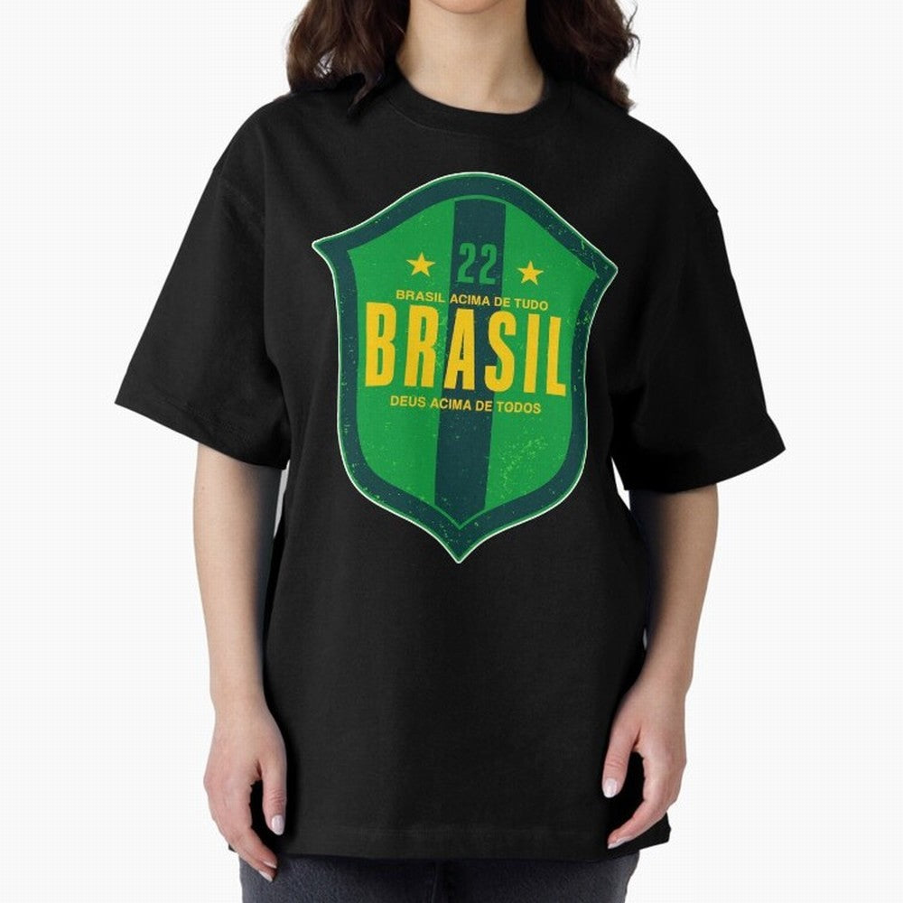 BRAS?O BRASIL 22 Oversized T-Shirt Feel the Roar of the FIFA World Cup 2026 Journey through Neymar, Haaland and Cristiano Ronaldo Highlights, Argentina, France and Brazil Pride, Soccer Culture, Superstar Moments, National Team Dreams and