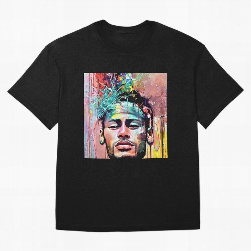 Colorful Neymar Oversized T-Shirt Show Your Love for FIFA World Cup 2026 Group Stage Featuring Cristiano Ronaldo, Argentina, France and Brazil Energy, Sports Nostalgia, International Competition, Famous Players and Unforgettable Victories; Perfect