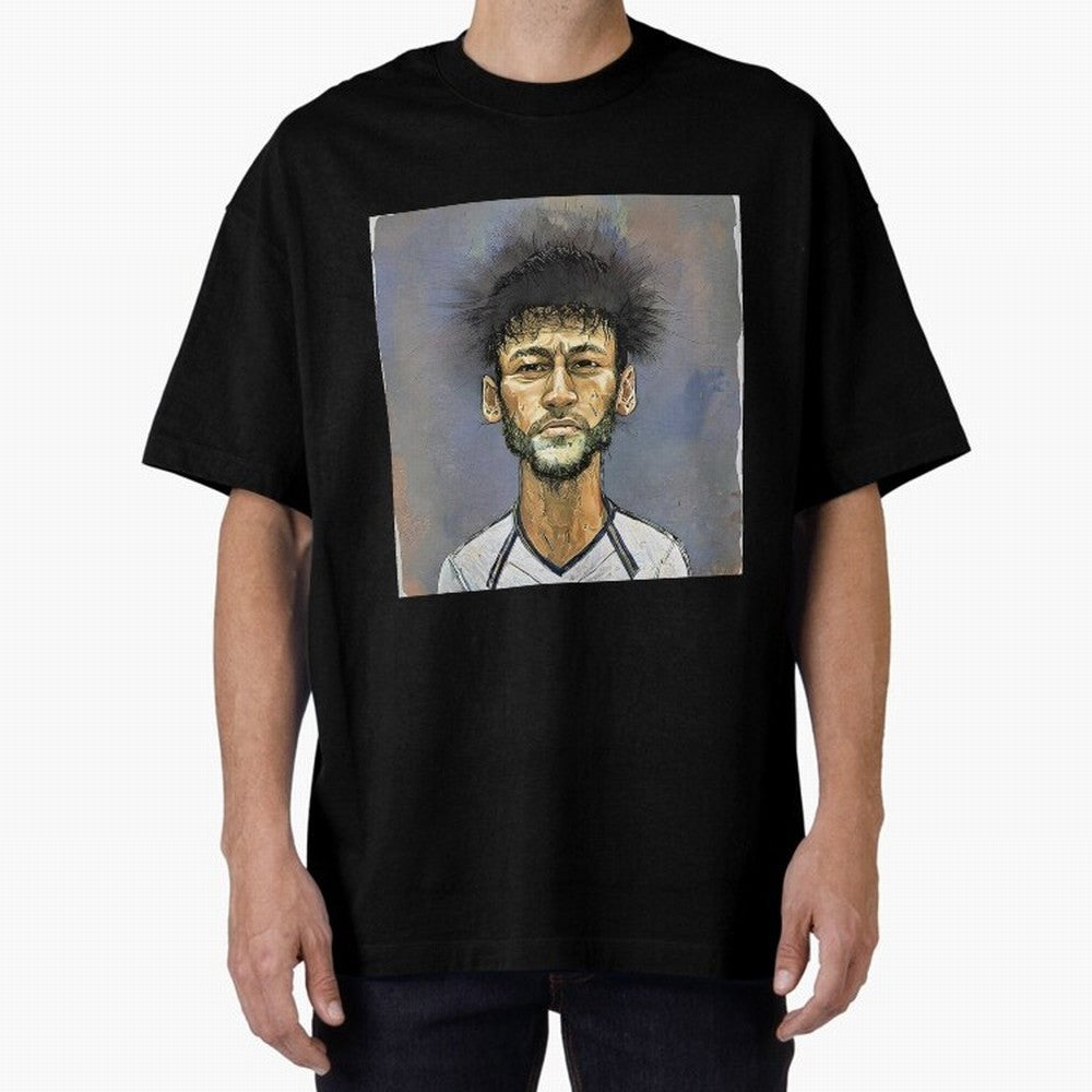 Portrait of neymar Oversized T-Shirt Celebrate Global Passion for FIFA World Cup 2026 Filled with Haaland, Portugal, Spain and Germany Energy, Global Supporter Spirit, Legendary Goals, National Colors and Tournament Celebration; Ideal for Fans Who