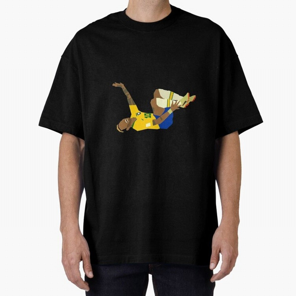 Falling Brazilian Player Classic T-Shirt Celebrate Soccer Greatness during FIFA World Cup 2026 Celebrating Haaland and Mbappe, Brazil Energy, Vintage Soccer Flavor, Modern Football Stars, National Flags and Final Night Emotion; Ideal for Fans Who