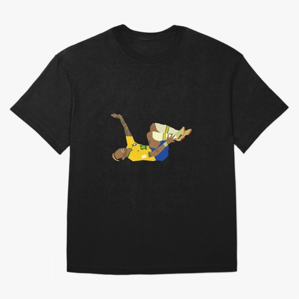 Falling Brazilian Player Classic T-Shirt Celebrate Soccer Greatness during FIFA World Cup 2026 Celebrating Haaland and Mbappe, Brazil Energy, Vintage Soccer Flavor, Modern Football Stars, National Flags and Final Night Emotion; Ideal for Fans Who