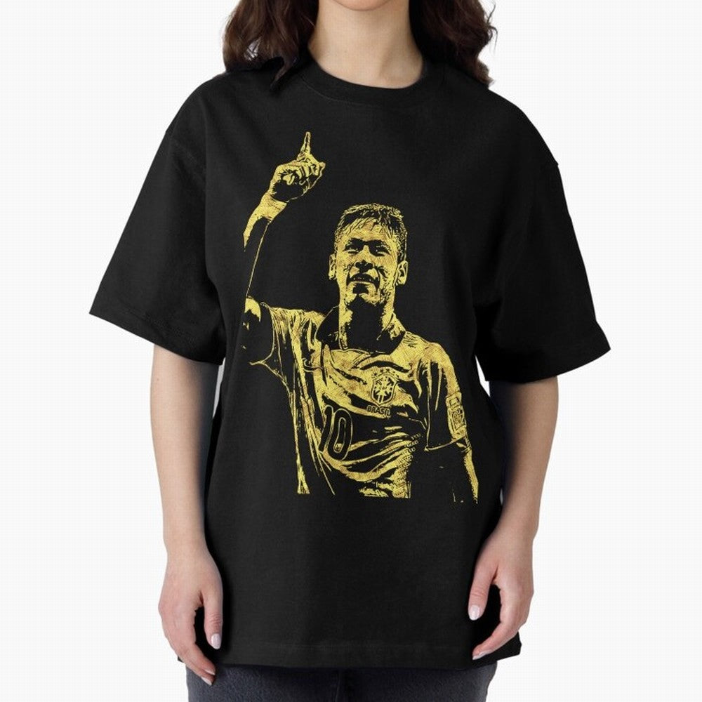Neymar Fan Art Oversized T-Shirt Celebrate Fan Culture around FIFA World Cup 2026 USA Canada Mexico for Fans of Cristiano Ronaldo and France, Bringing Match Day Excitement, Supporter Culture, Golden Goals and Global Football Passion; Created for