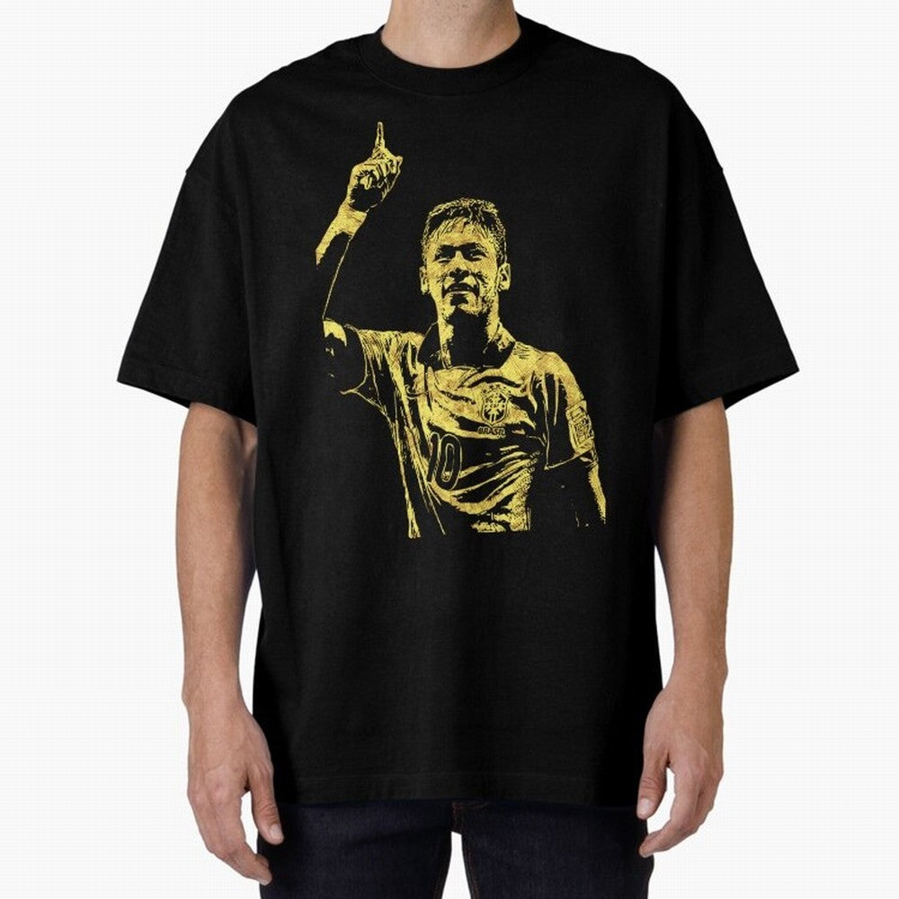 Neymar Fan Art Oversized T-Shirt Celebrate Fan Culture around FIFA World Cup 2026 USA Canada Mexico for Fans of Cristiano Ronaldo and France, Bringing Match Day Excitement, Supporter Culture, Golden Goals and Global Football Passion; Created for