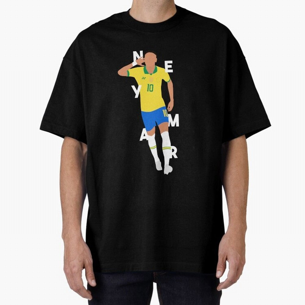 Neymar x Brazil Oversized T-Shirt Relive Match Day Hype around FIFA World Cup 2026 USA Canada Mexico, Mbappe and Neymar, Brazil, Retro Football Energy, Iconic Rivalries, Trophy Chase Drama and Stadium Atmosphere; Ideal for Fans Who Follow Messi,
