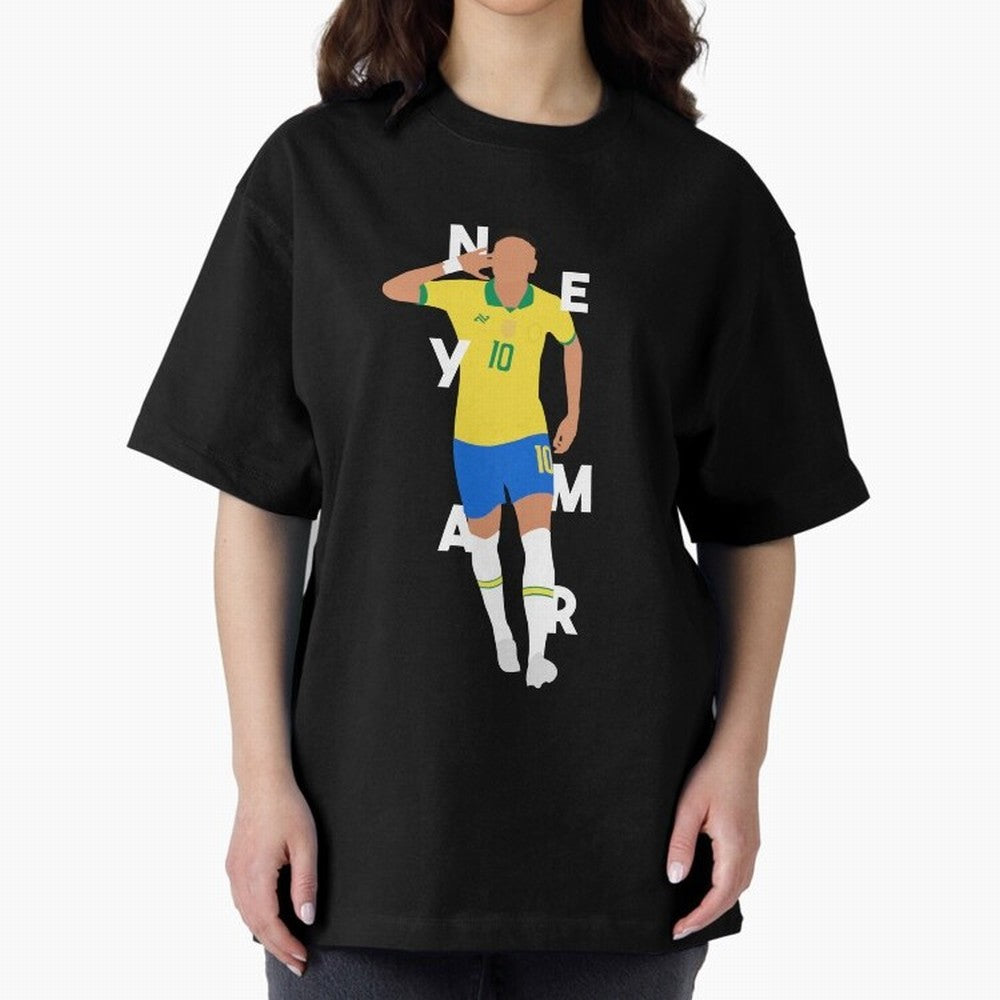 Neymar x Brazil Oversized T-Shirt Relive Match Day Hype around FIFA World Cup 2026 USA Canada Mexico, Mbappe and Neymar, Brazil, Retro Football Energy, Iconic Rivalries, Trophy Chase Drama and Stadium Atmosphere; Ideal for Fans Who Follow Messi,