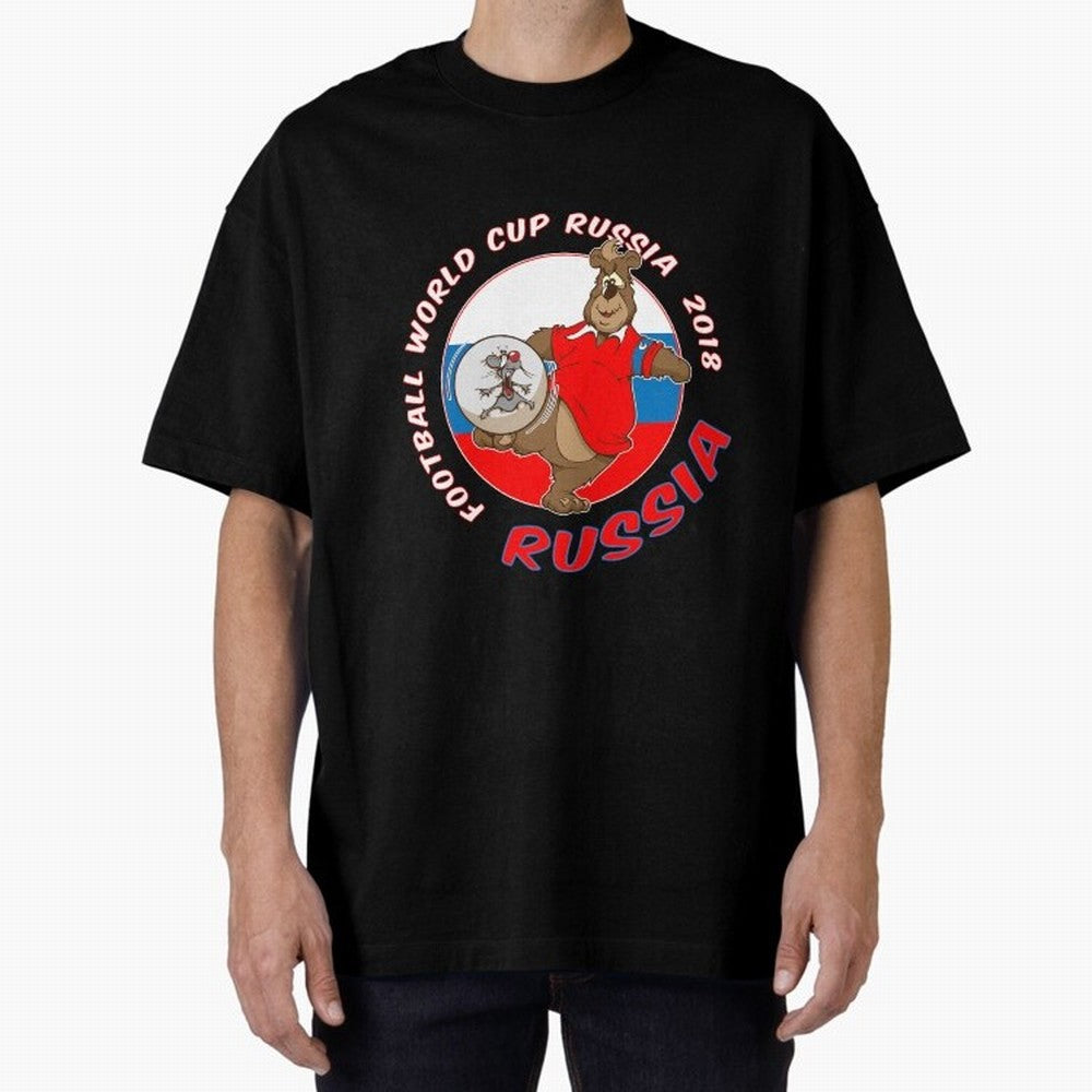 Russia football World Cup Russia 2018 T shirt and merchandise Oversized T-Shirt Celebrate Match Day Hype around FIFA World Cup 2026, Messi and Cristiano Ronaldo, England, France and Netherlands, Vintage Soccer Flavor, Modern Football Stars,