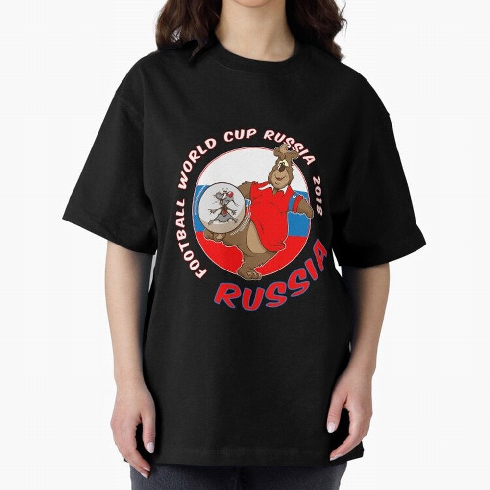 Russia football World Cup Russia 2018 T shirt and merchandise Oversized T-Shirt Celebrate Match Day Hype around FIFA World Cup 2026, Messi and Cristiano Ronaldo, England, France and Netherlands, Vintage Soccer Flavor, Modern Football Stars,