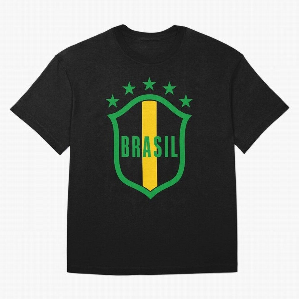 BRASIL LOGO 002 Oversized T-Shirt Mark Match Day Hype around FIFA World Cup 2026, Messi, England, France and Netherlands, Football Festival Excitement, Trophy Ambitions, Country Rivalries and Star Player Buzz; Perfect for Fans, Collectors, Family