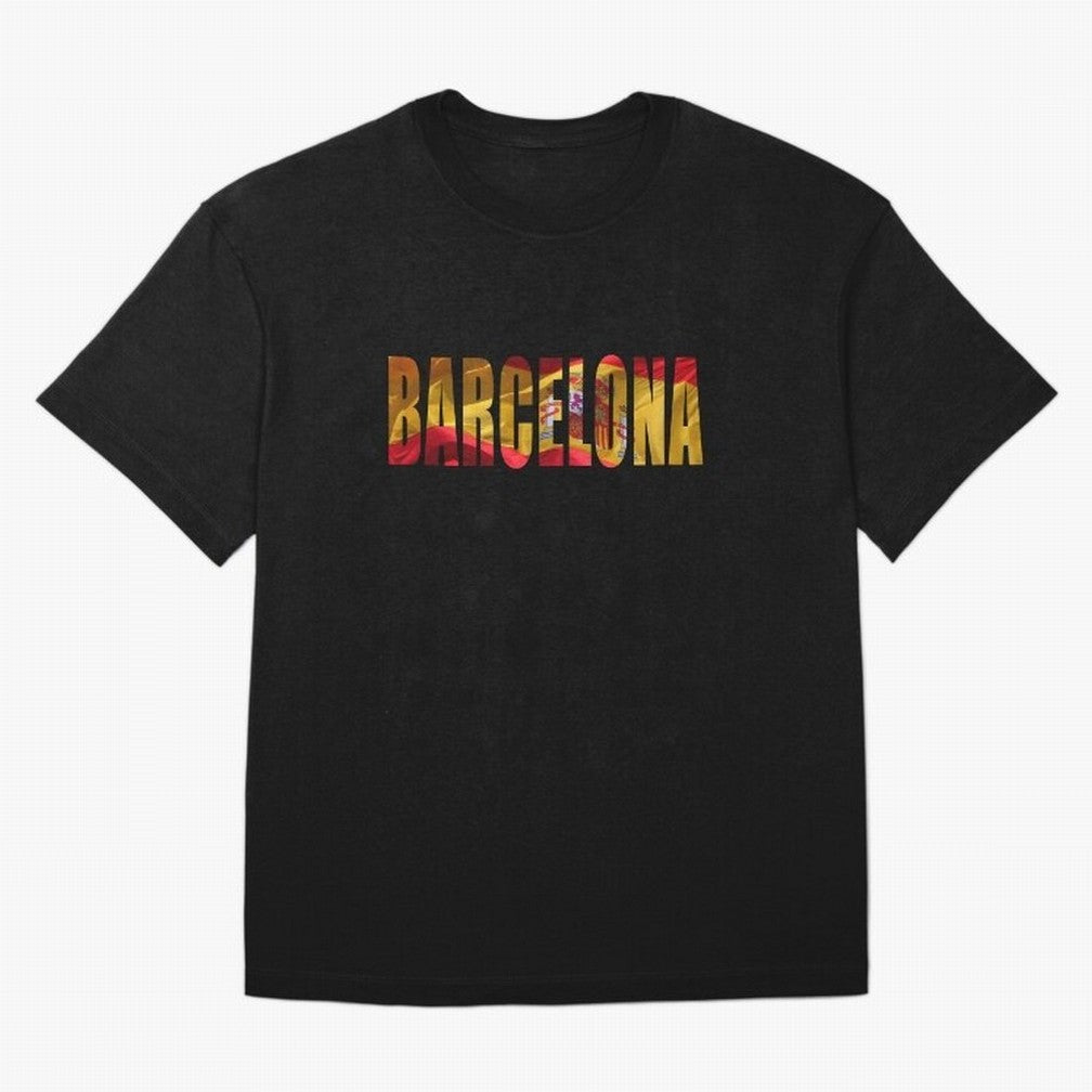 Barcelona city 2 Oversized T-Shirt Feel the Heartbeat of FIFA World Cup 2026 USA Canada Mexico Highlighting Messi, CR7 and Mbappe, Germany Energy, Football Festival Excitement, Trophy Ambitions, Country Rivalries and Star Player Buzz; Perfect for