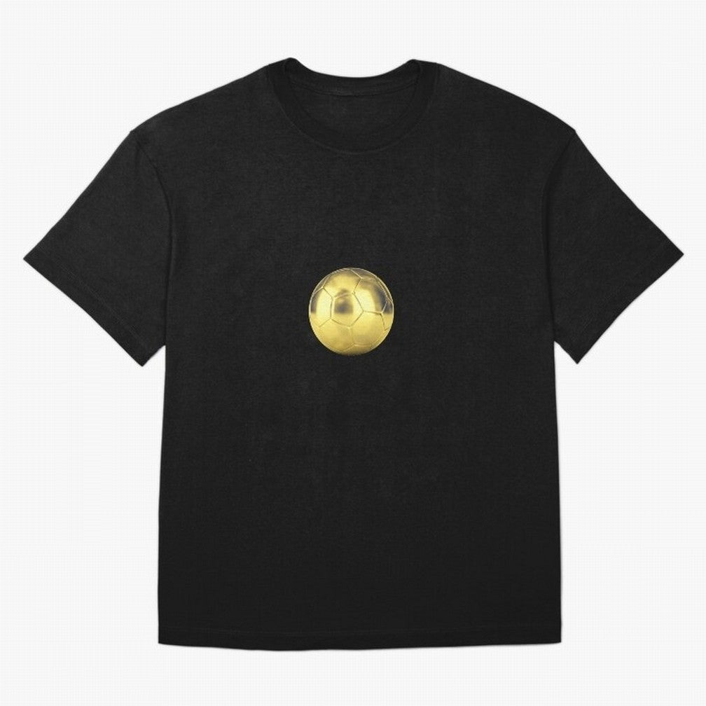 Gold Football | Golden Football Good Quality Oversized T-Shirt Celebrate Soccer Greatness during the FIFA World Cup 2026 USA Canada Mexico Journey through Mbappe Highlights, Brazil, Portugal and Argentina Pride, Game Day Rituals, Football Legends,