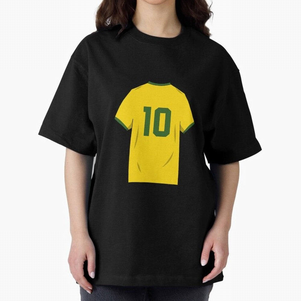 Pele Classic World Cup Jersey Oversized T-Shirt Celebrate Rivalries and Pride in FIFA World Cup 2026 for Fans of Neymar and Portugal, Spain and Germany, Bringing Retro Football Energy, Iconic Rivalries, Trophy Chase Drama and Stadium Atmosphere;