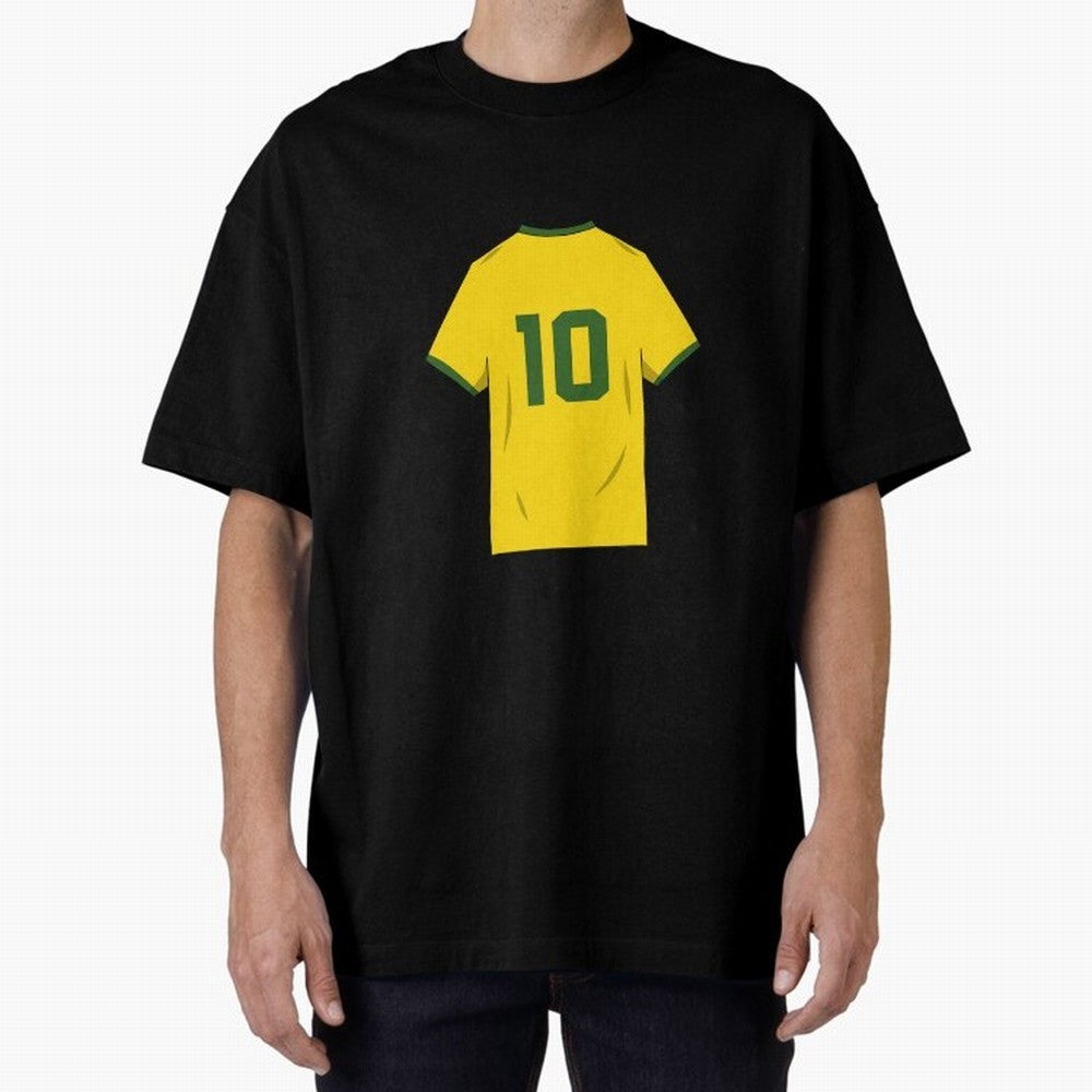 Pele Classic World Cup Jersey Oversized T-Shirt Celebrate Rivalries and Pride in FIFA World Cup 2026 for Fans of Neymar and Portugal, Spain and Germany, Bringing Retro Football Energy, Iconic Rivalries, Trophy Chase Drama and Stadium Atmosphere;