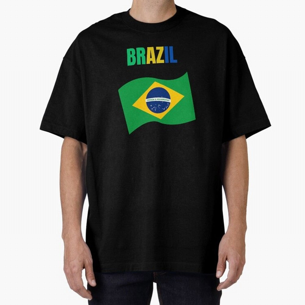 I love Brazil Oversized T-Shirt Spotlight FIFA World Cup 2026 USA Canada Mexico Spirit, Made for Argentina and Brazil, Neymar, Worldwide Fan Energy, Dramatic Goals, Stadium Lights and Championship Celebrations; Perfect for Supporters Who Want Bold