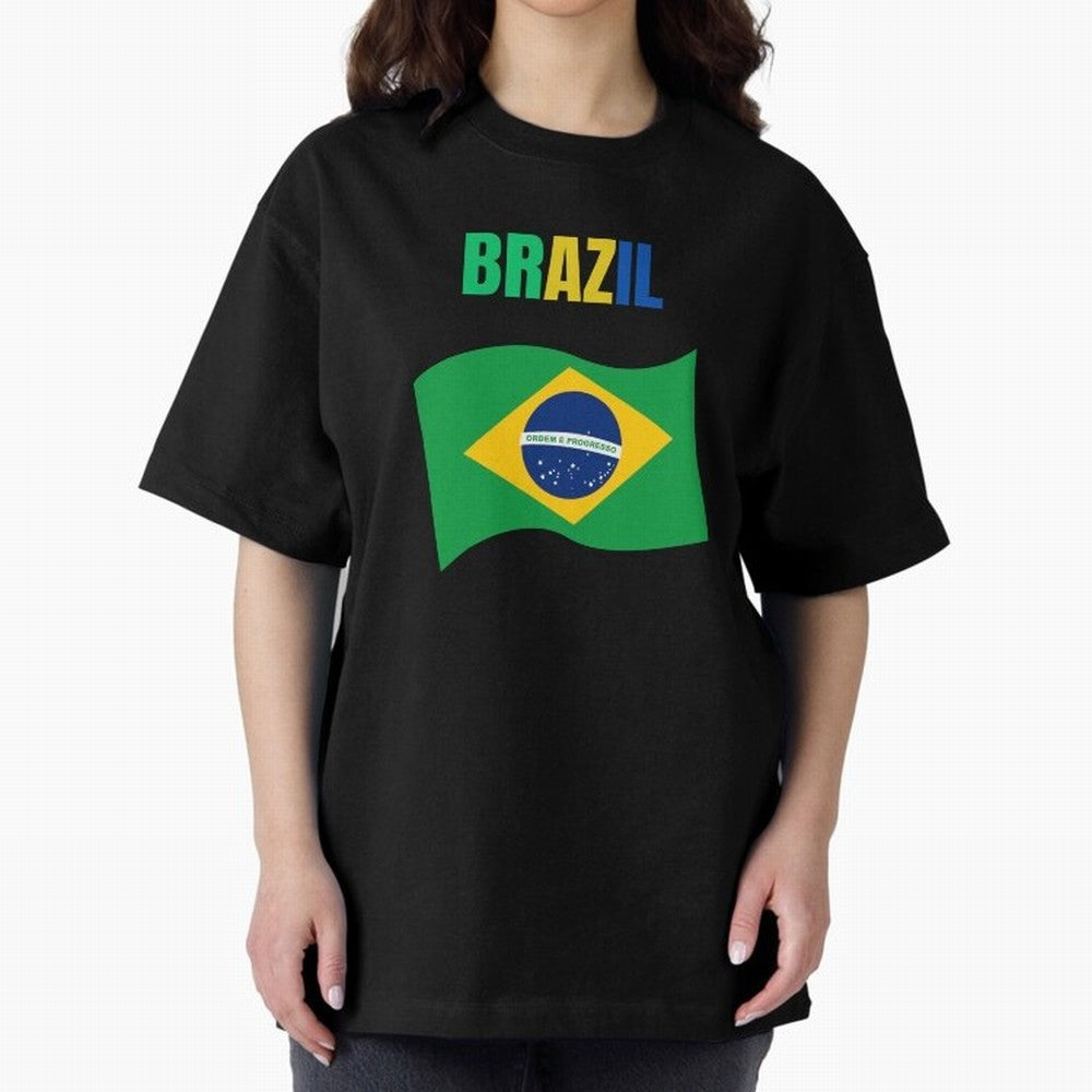 I love Brazil Oversized T-Shirt Spotlight FIFA World Cup 2026 USA Canada Mexico Spirit, Made for Argentina and Brazil, Neymar, Worldwide Fan Energy, Dramatic Goals, Stadium Lights and Championship Celebrations; Perfect for Supporters Who Want Bold