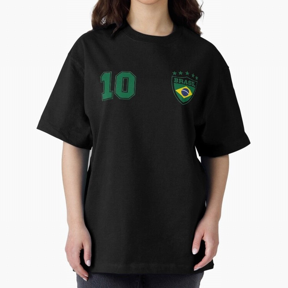 Classic Brasil Soccer No. 10 Brazil World Jersey Cup T Shirt Classic T-Shirt Build Global Football Passion for FIFA World Cup 2026 USA Canada Mexico, Inspired by Haaland and Mbappe, France and Portugal, Football Festival Excitement, Trophy