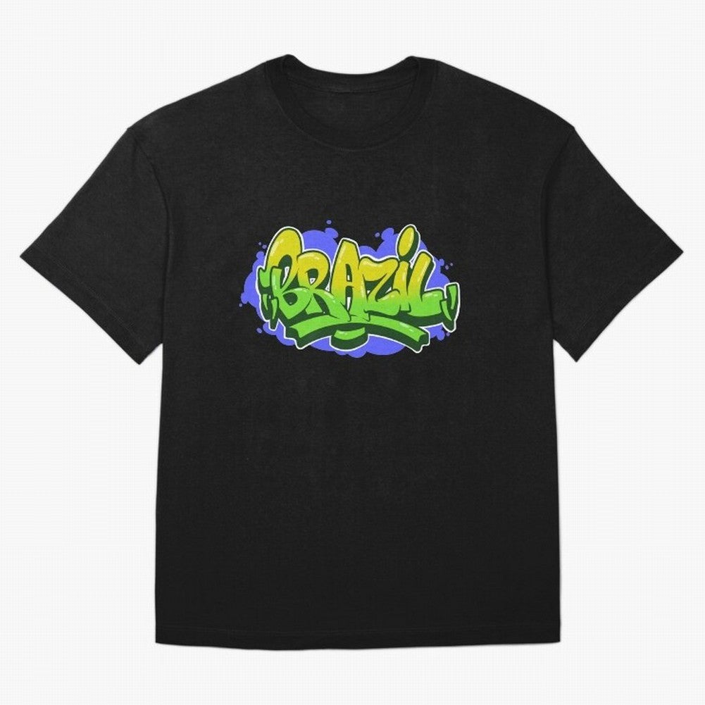 Brazil Graffiti Classic T-Shirt Represent Football Lovers during FIFA World Cup 2026 Group Stage Spirit, Centered on England, Haaland and Mbappe, Tournament Hype, Historic Matchups, Family Viewing Parties and Global Sports Pride; Great for Watch