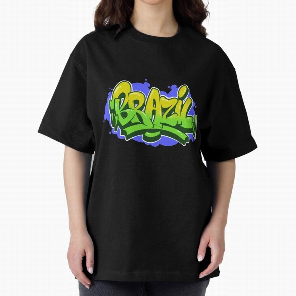 Brazil Graffiti Classic T-Shirt Represent Football Lovers during FIFA World Cup 2026 Group Stage Spirit, Centered on England, Haaland and Mbappe, Tournament Hype, Historic Matchups, Family Viewing Parties and Global Sports Pride; Great for Watch