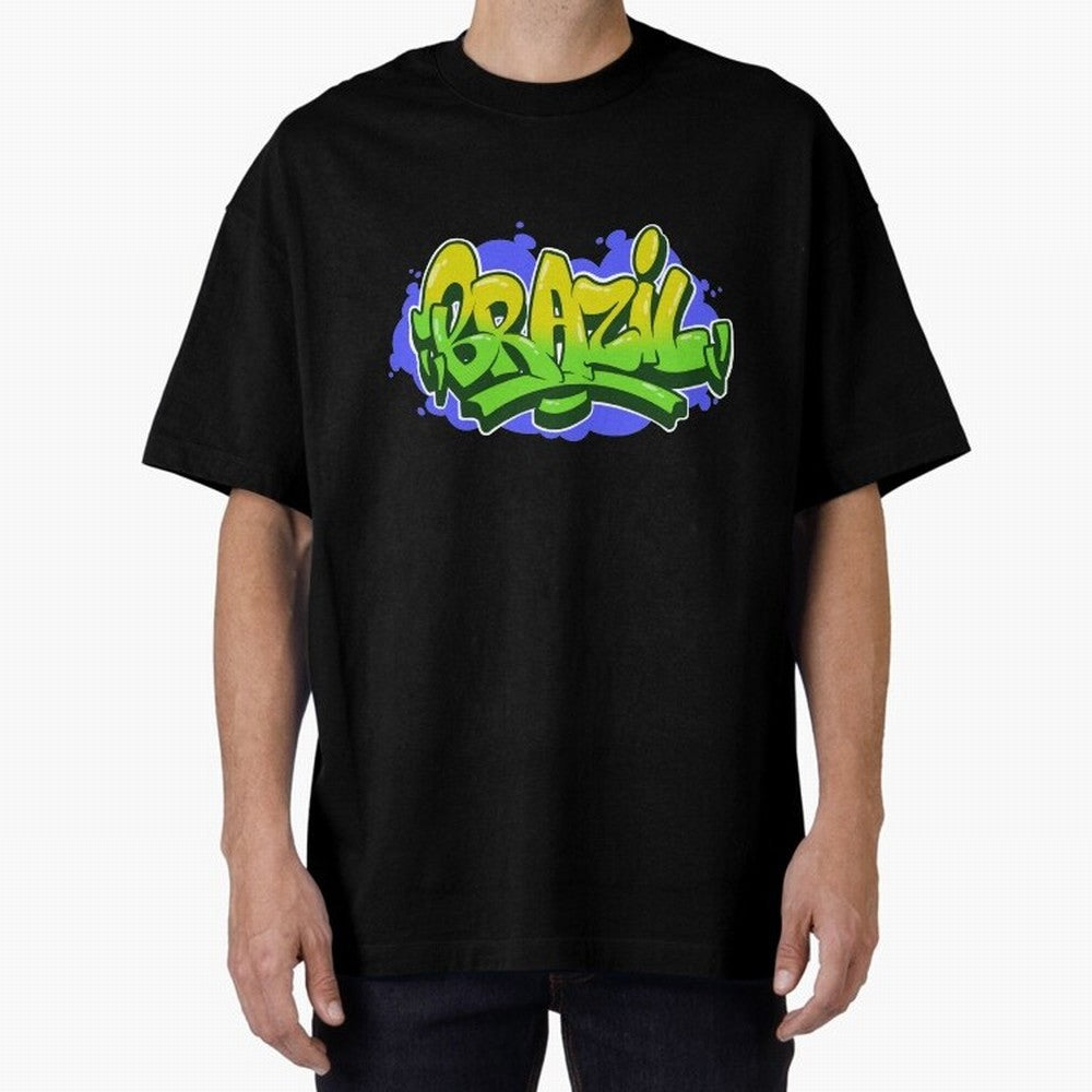 Brazil Graffiti Classic T-Shirt Represent Football Lovers during FIFA World Cup 2026 Group Stage Spirit, Centered on England, Haaland and Mbappe, Tournament Hype, Historic Matchups, Family Viewing Parties and Global Sports Pride; Great for Watch