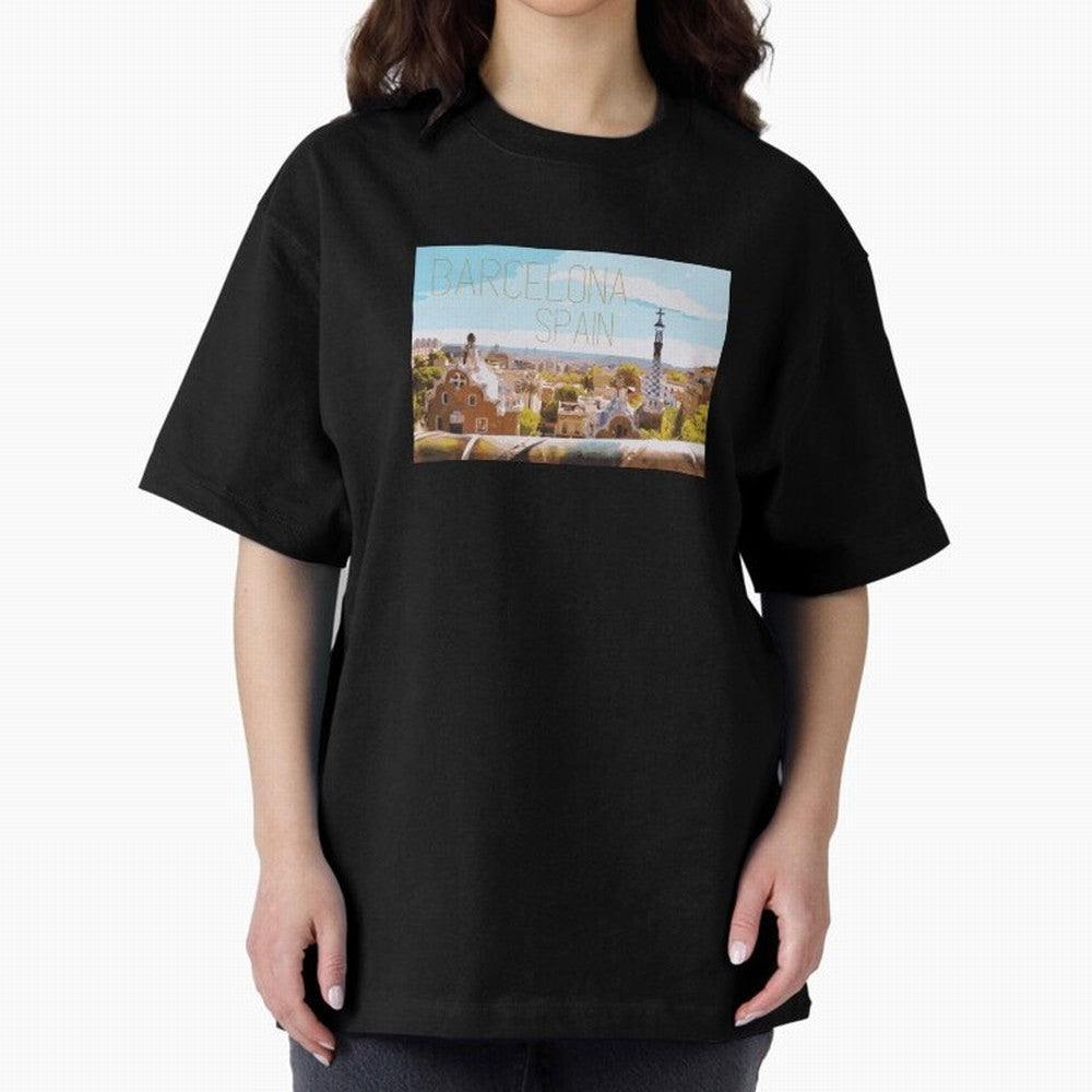 Barcelona Print Oversized T-Shirt Celebrate Soccer Greatness during the FIFA World Cup 2026 Group Stage Journey through Messi, Neymar and Mbappe Highlights, Spain and Netherlands Pride, Global Supporter Spirit, Legendary Goals, National Colors and