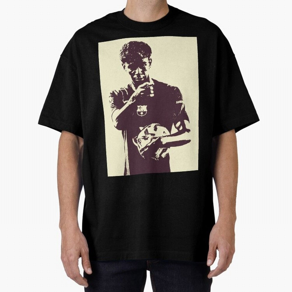 Lamine Yamal black and white Oversized T-Shirt Experience the FIFA World Cup 2026 Group Stage Journey through Mbappe and Neymar Highlights, England Pride, Worldwide Fan Energy, Dramatic Goals, Stadium Lights and Championship Celebrations; Ideal for