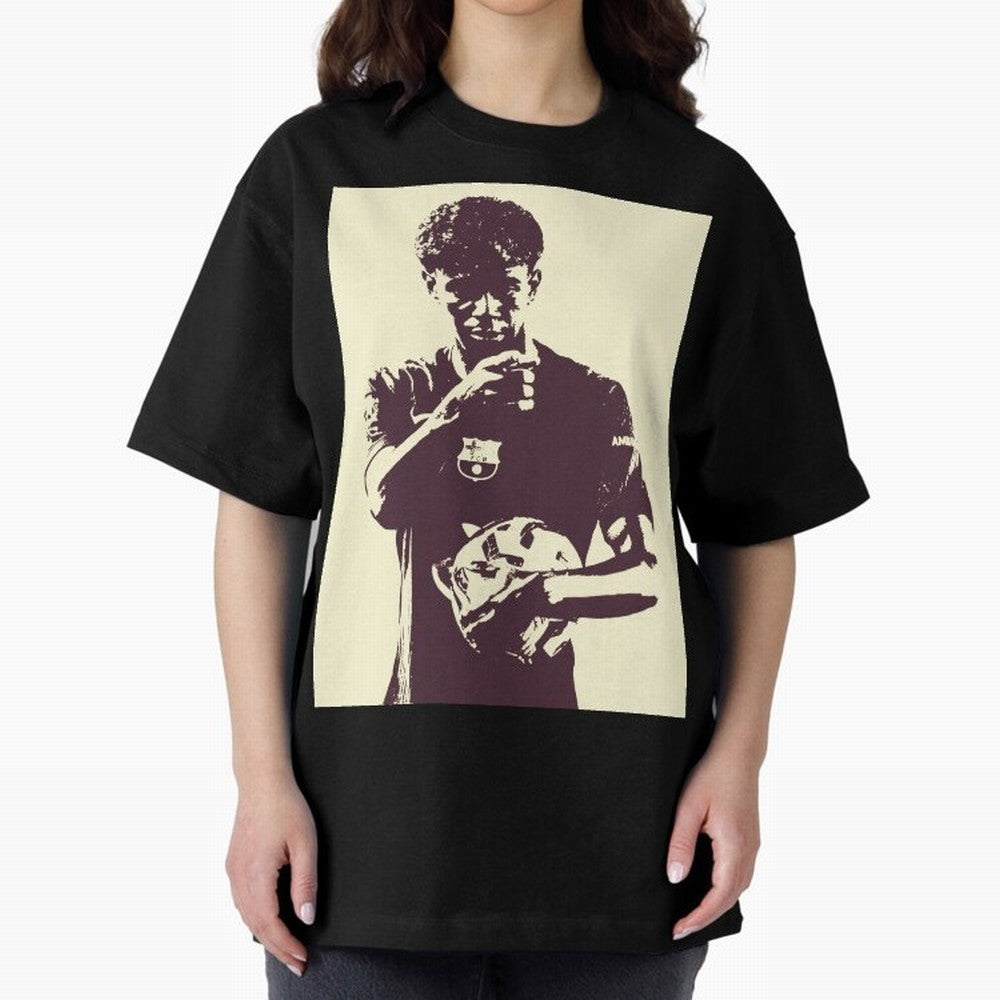 Lamine Yamal black and white Oversized T-Shirt Experience the FIFA World Cup 2026 Group Stage Journey through Mbappe and Neymar Highlights, England Pride, Worldwide Fan Energy, Dramatic Goals, Stadium Lights and Championship Celebrations; Ideal for