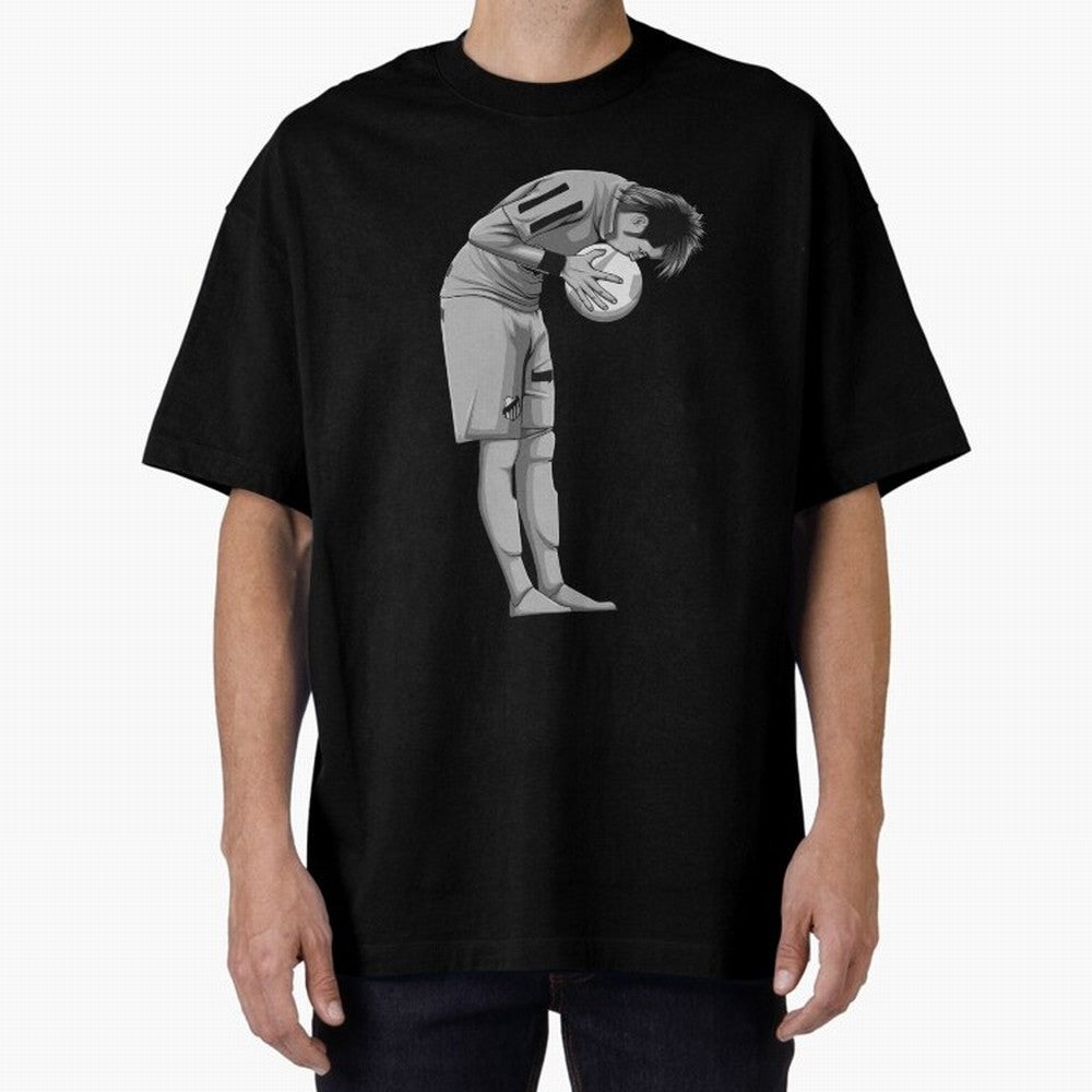 Neymar Black and White Version Oversized T-Shirt Embrace FIFA World Cup 2026 for Fans of Neymar, Haaland and Cristiano Ronaldo and Netherlands, Bringing Vintage Soccer Flavor, Modern Football Stars, National Flags and Final Night Emotion; Created