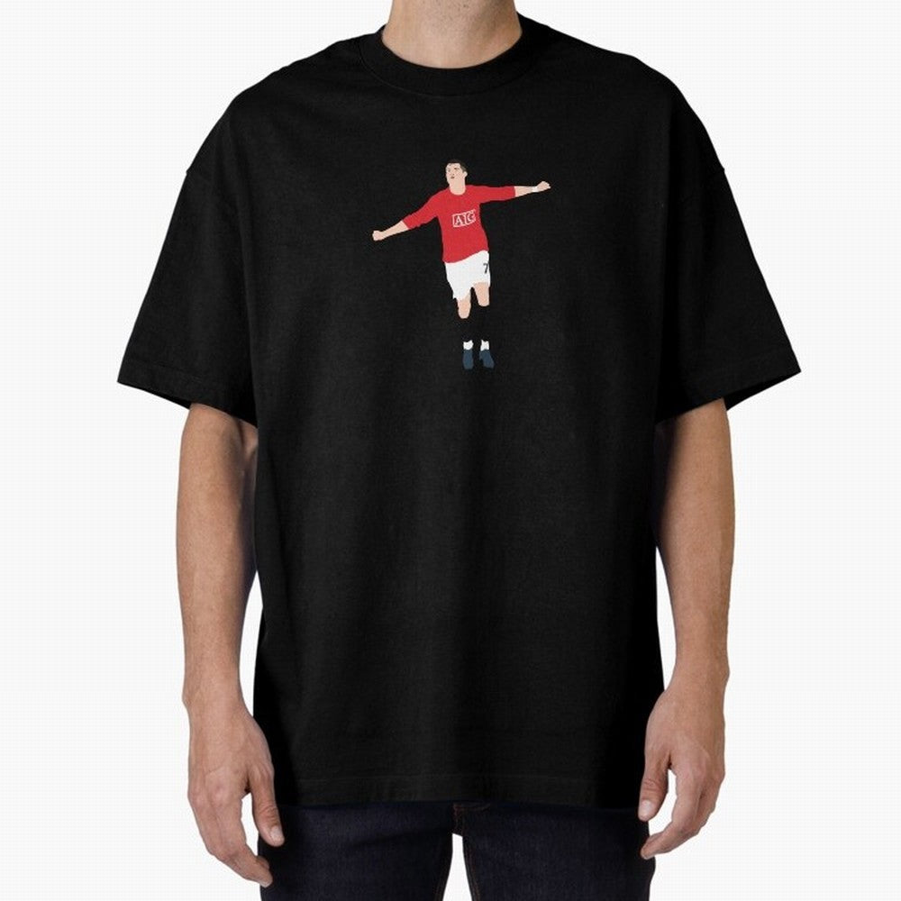 Vintage Cristiano Ronaldo Oversized T-Shirt Embrace FIFA World Cup 2026 Featuring Messi, CR7 and Mbappe, England and Germany Energy, Championship Spirit, Famous Goals, Roaring Crowds and International Football Unity; Great for Supporters Who Love