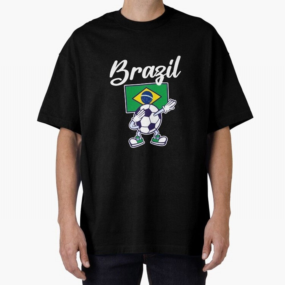 BRAZIL - Dabbing Football Soccer Ball - BRAZIL Classic T-Shirt Bring a Champion Mindset to FIFA World Cup 2026 for Fans of CR7 and Argentina and Brazil, Bringing Match Day Excitement, Supporter Culture, Golden Goals and Global Football Passion;