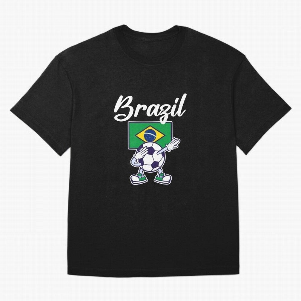 BRAZIL - Dabbing Football Soccer Ball - BRAZIL Classic T-Shirt Bring a Champion Mindset to FIFA World Cup 2026 for Fans of CR7 and Argentina and Brazil, Bringing Match Day Excitement, Supporter Culture, Golden Goals and Global Football Passion;