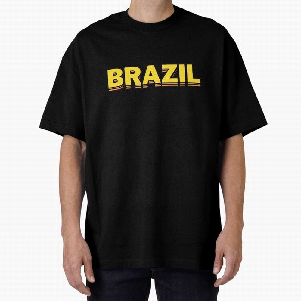 Brazil, yellow 3d sign Classic T-Shirt Bring Trophy Dreams to the FIFA World Cup 2026 USA Canada Mexico Journey through Messi, CR7 and Mbappe Highlights, Brazil Pride, Vintage Soccer Flavor, Modern Football Stars, National Flags and Final Night