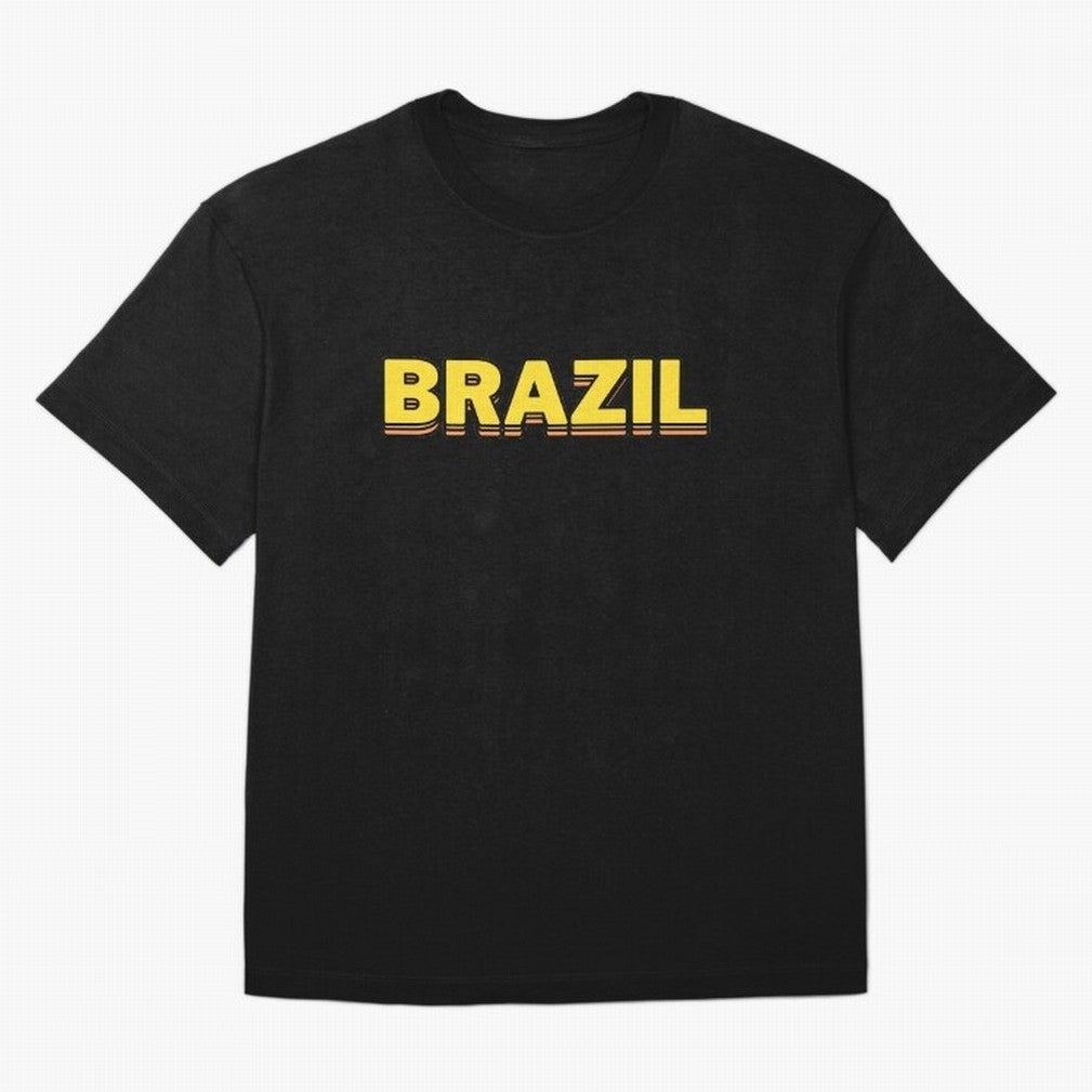 Brazil, yellow 3d sign Classic T-Shirt Bring Trophy Dreams to the FIFA World Cup 2026 USA Canada Mexico Journey through Messi, CR7 and Mbappe Highlights, Brazil Pride, Vintage Soccer Flavor, Modern Football Stars, National Flags and Final Night