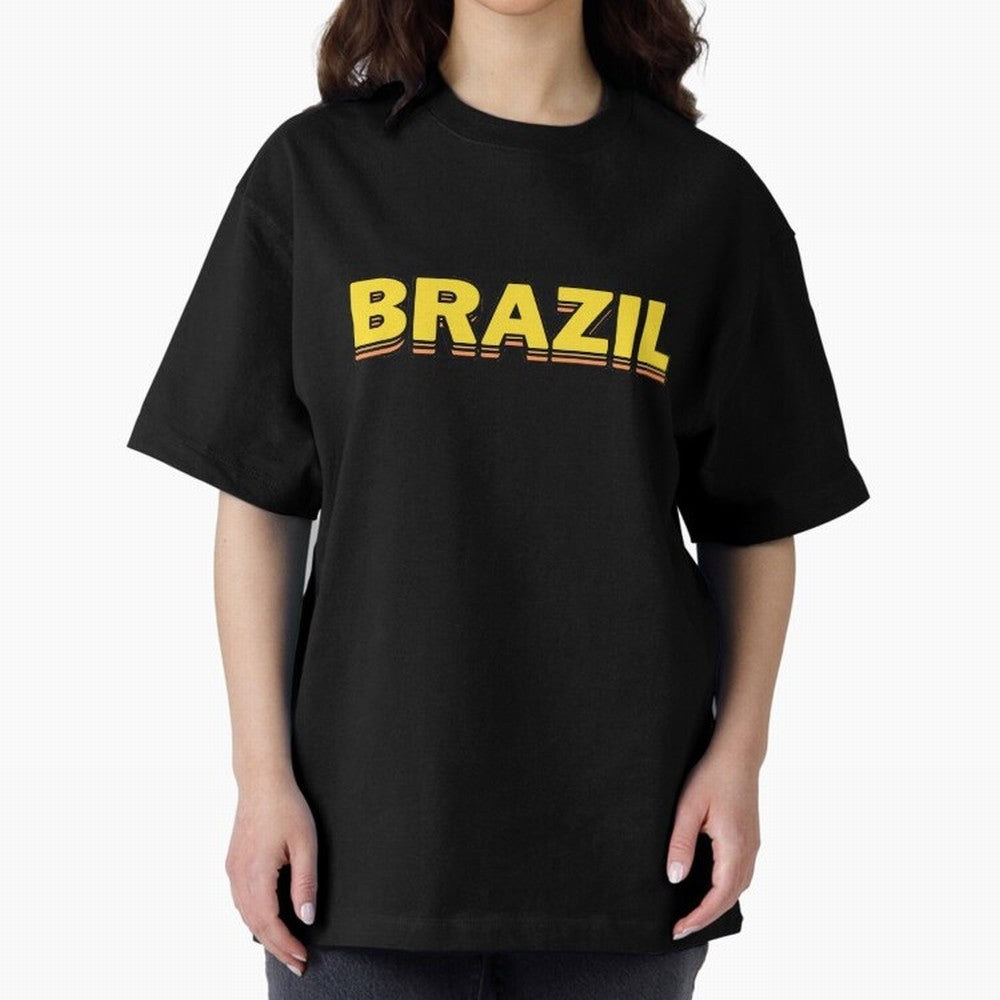 Brazil, yellow 3d sign Classic T-Shirt Bring Trophy Dreams to the FIFA World Cup 2026 USA Canada Mexico Journey through Messi, CR7 and Mbappe Highlights, Brazil Pride, Vintage Soccer Flavor, Modern Football Stars, National Flags and Final Night