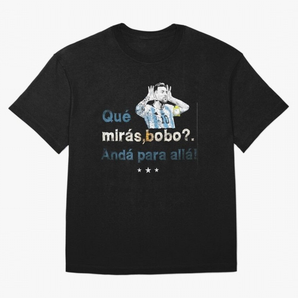 Que Miras Bobo? Classic T-Shirt Bring a Vintage Feel to FIFA World Cup 2026 Spirit, Featuring France and Portugal, Messi, CR7 and Mbappe, Football History, Final Match Energy, Crowd Noise and Once in a Lifetime Moments; Perfect for Fans,
