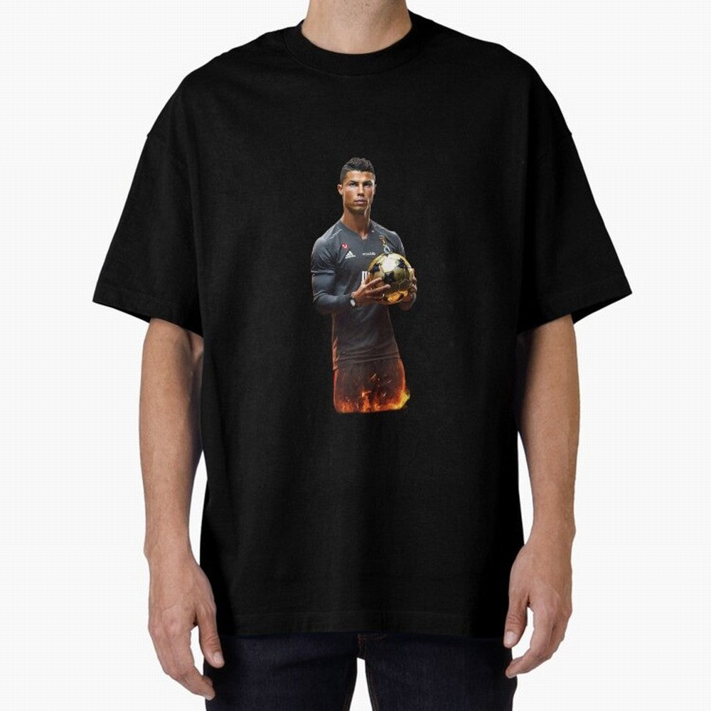 Real Goat Cristiano Ronaldo Oversized T-Shirt Capture Stadium Memories from Match Day Hype around FIFA World Cup 2026 Group Stage, CR7, Germany, Worldwide Fan Energy, Dramatic Goals, Stadium Lights and Championship Celebrations; Perfect for Fans,