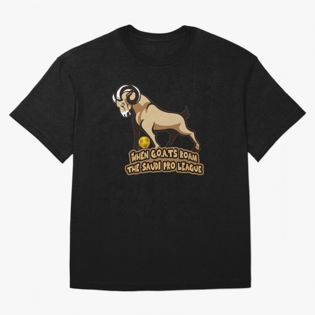 The G.O.A.T. Kings Roam the Saudi League Oversized T-Shirt Step into Global Football Passion for FIFA World Cup 2026 USA Canada Mexico, Inspired by Messi and Cristiano Ronaldo, Germany, Football Festival Excitement, Trophy Ambitions, Country