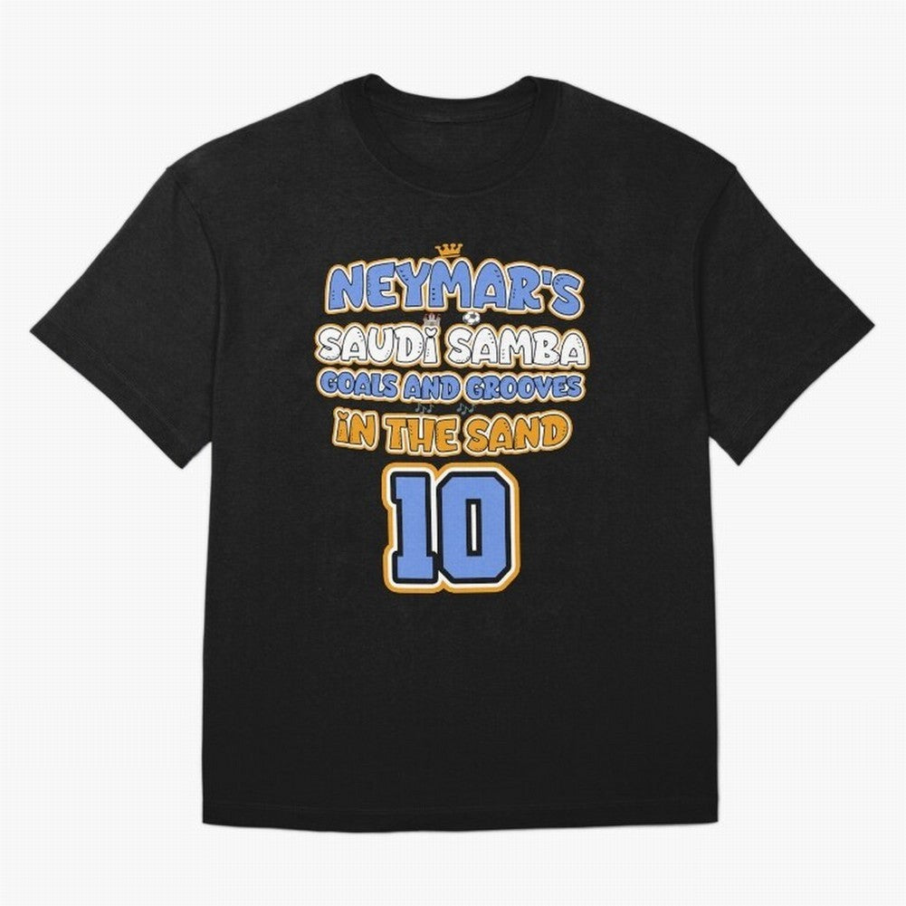 SAUDI SAMBA GOALS & GROOVES Oversized T-Shirt Feel the Roar of FIFA World Cup 2026 Group Stage Highlighting Mbappe and Neymar, Argentina Energy, Championship Spirit, Famous Goals, Roaring Crowds and International Football Unity; Perfect for People