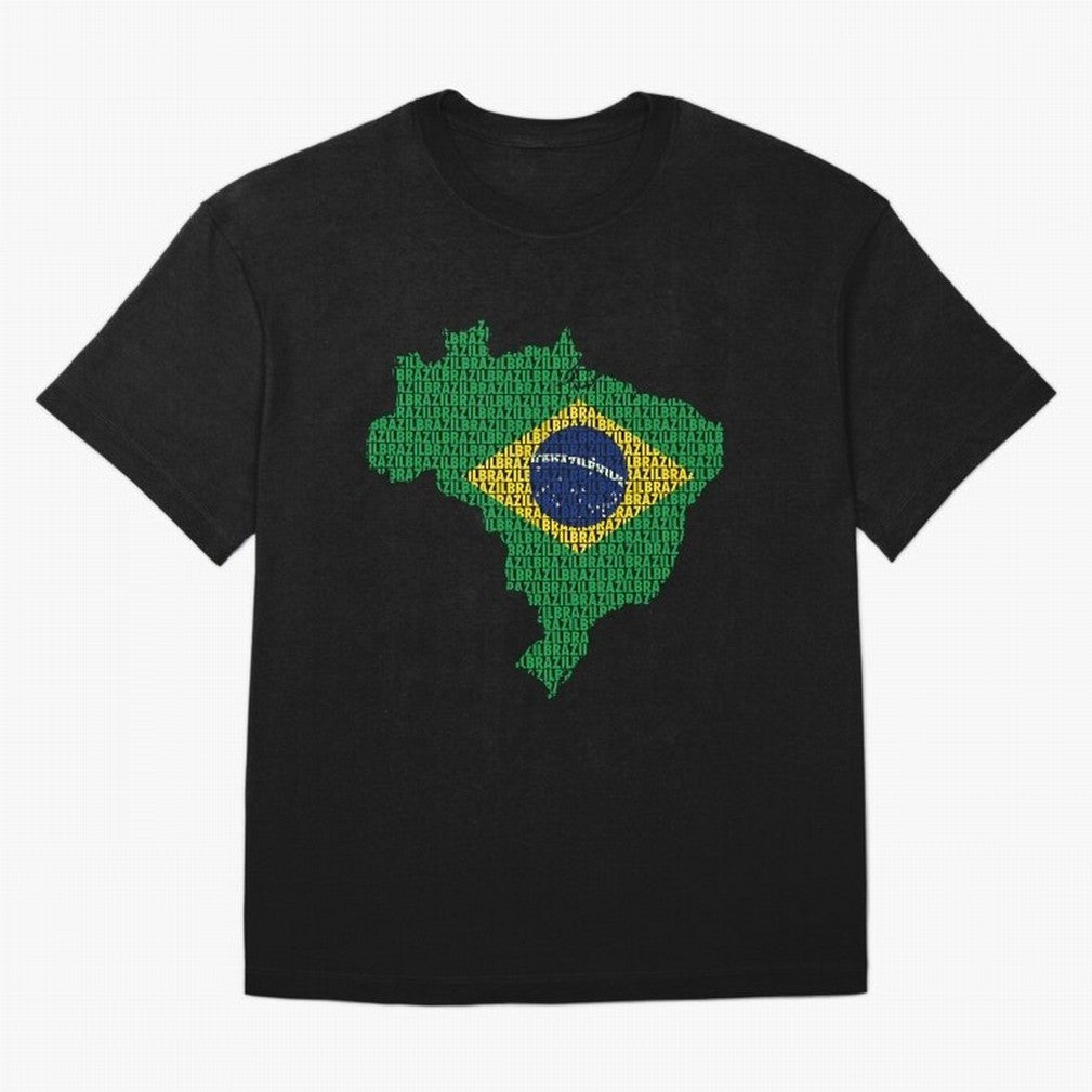 Map of Brazil (Brazil) Oversized T-Shirt Honor Football Greatness during Match Day Hype around FIFA World Cup 2026, Messi, CR7 and Mbappe, Brazil, Portugal and Argentina, Goal Celebration Energy, Supporter Heritage, Football Icons and Worldwide